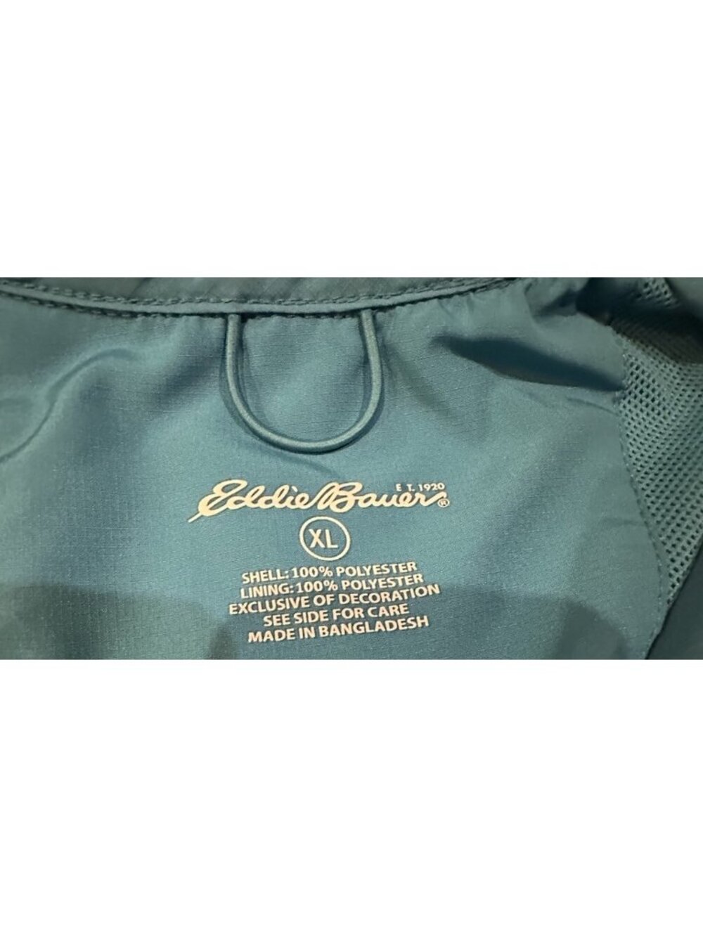 Womans Eddie Bauer Size XL Blue Full Zip Hooded Wind Breaker - Picture 8 of 8